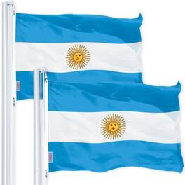 G128 - Argentina Flag 3x5 ft 2-Pack 150D Printed Polyester - Assorted Colors