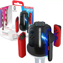 Ghost Gear - GG™ 8-in-1 Charging Dock for Switch & Switch 2 JoyCons with 2 Free Game Cartridge Pods