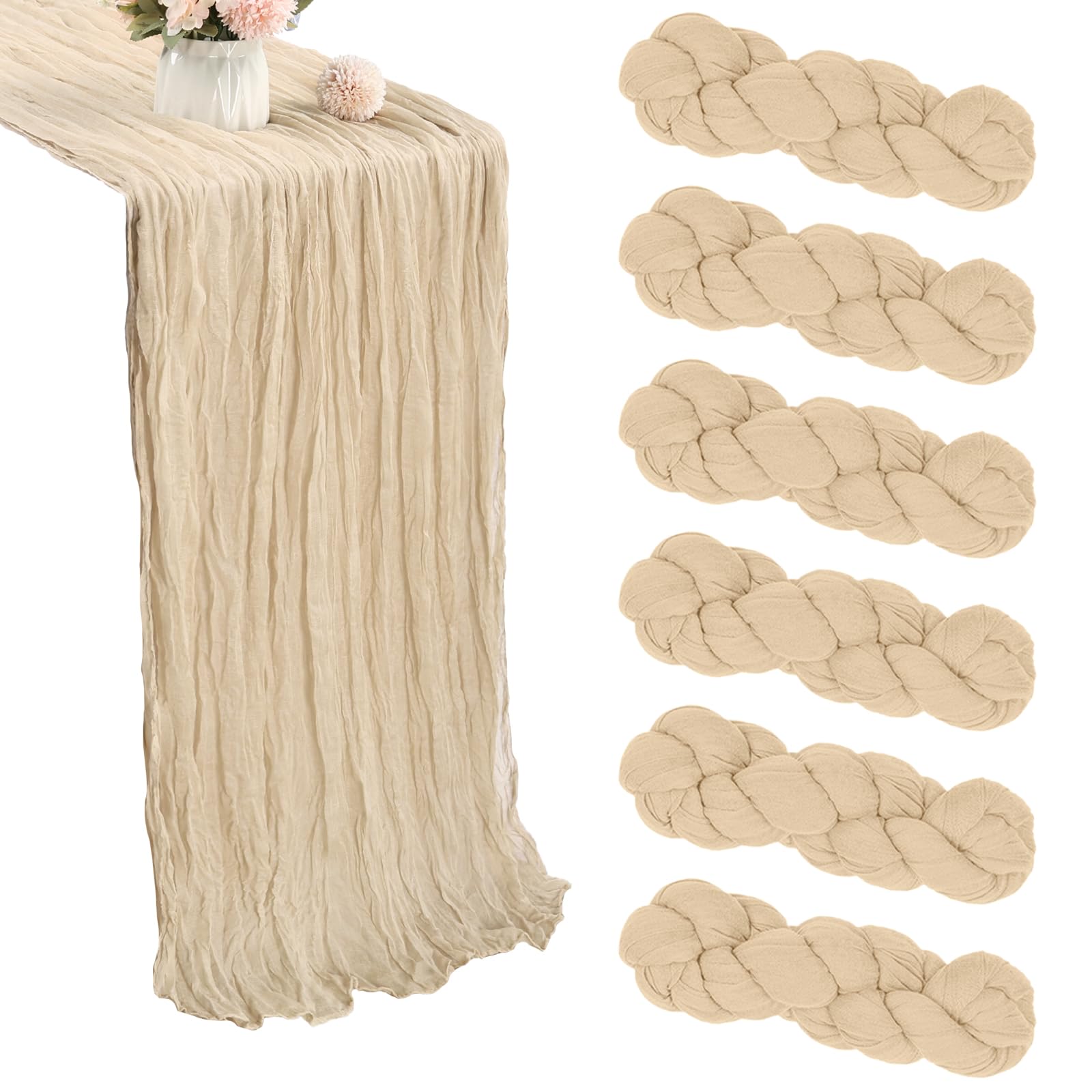 Beige-12 Pcs - 10Ft