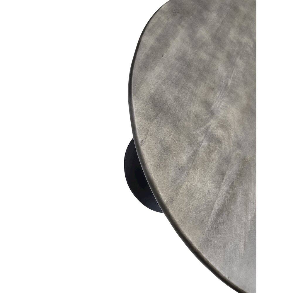 Alt View 4. Carolina Chair & Table - Alden Wood Top 36" Round Dining Table - Fog Gray Top - Black Base - Grey.