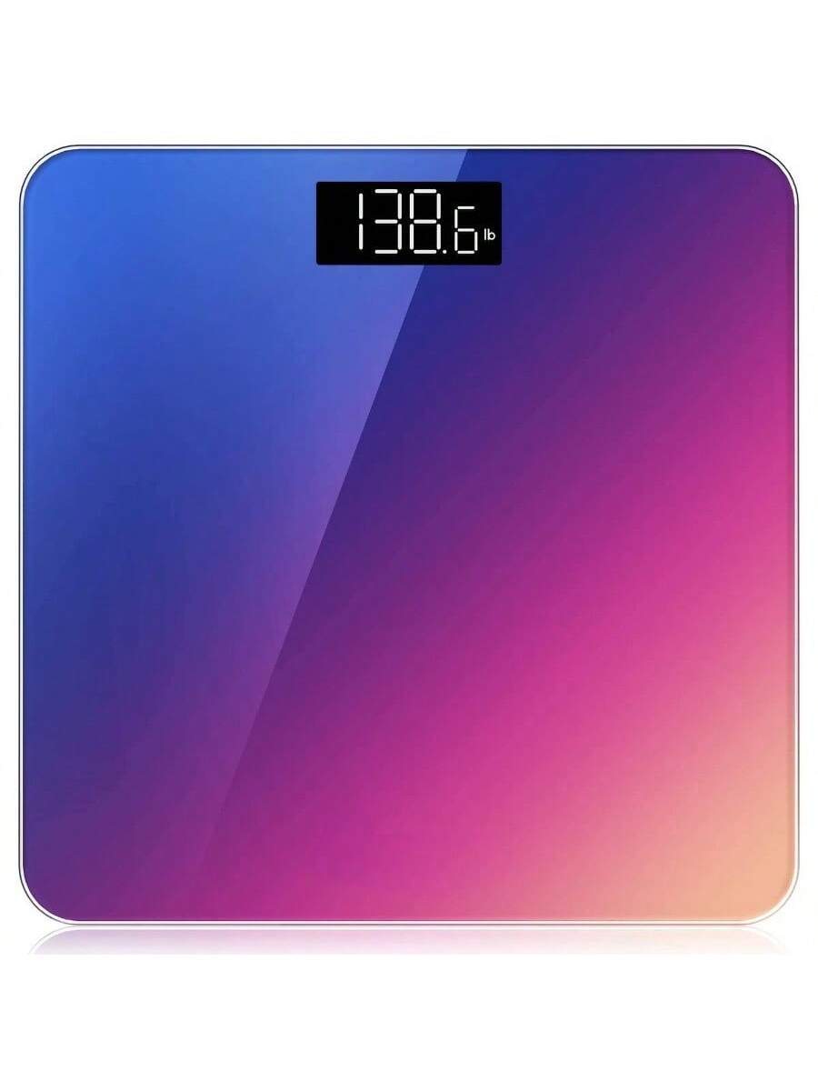 Front. Stamp n Camp - Digital scale tempered glass platform, smartphone app, 11.8×11.8 Platform perfect for bathroom use, Advanced Technology - Red + 10.2\.