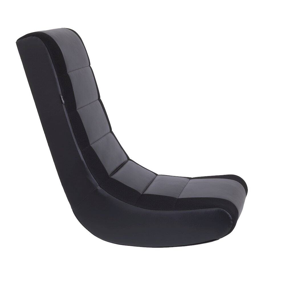 Left. Crew - Classic Video Rocker Floor Gaming Chair - Black/Black.