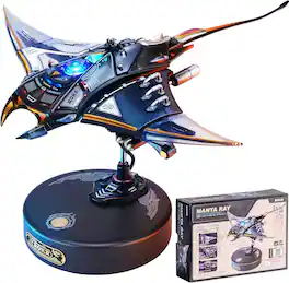 Robotime - ROKR Mechanical Manta Ray 3D Metal Model Puzzle for Adults & Teens, Mechanical STEM Model Building Kit - Silver