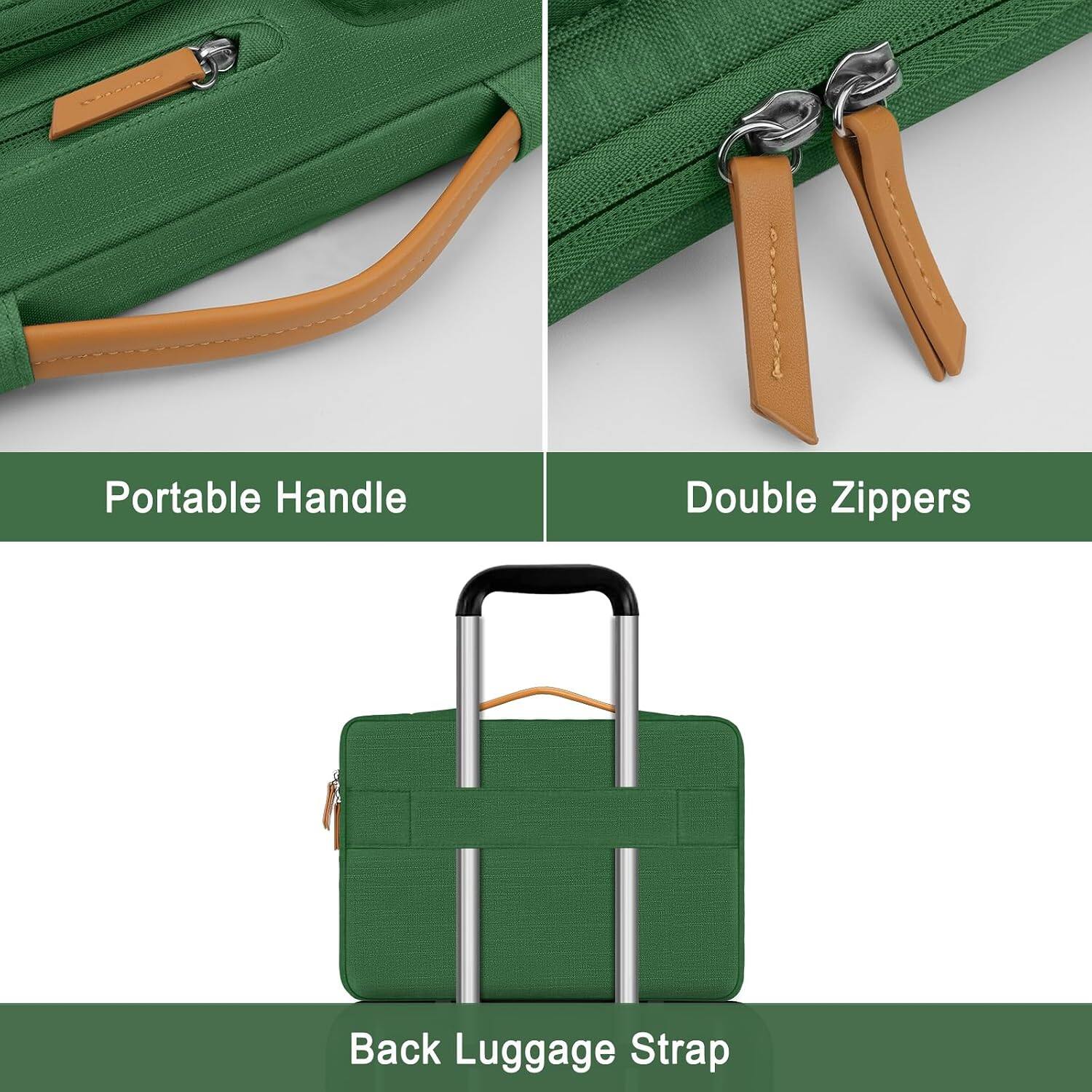 CHO0C0 Portable Handle Double Zippers Back Luggage Strap