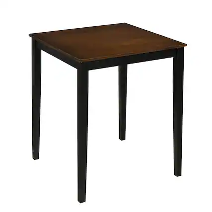 Front. Costway - Costway Square Dining Table with Solid Wood Frame Wood Kitchen Table Pub Table for 4-Person - Black,Reddish Brown.