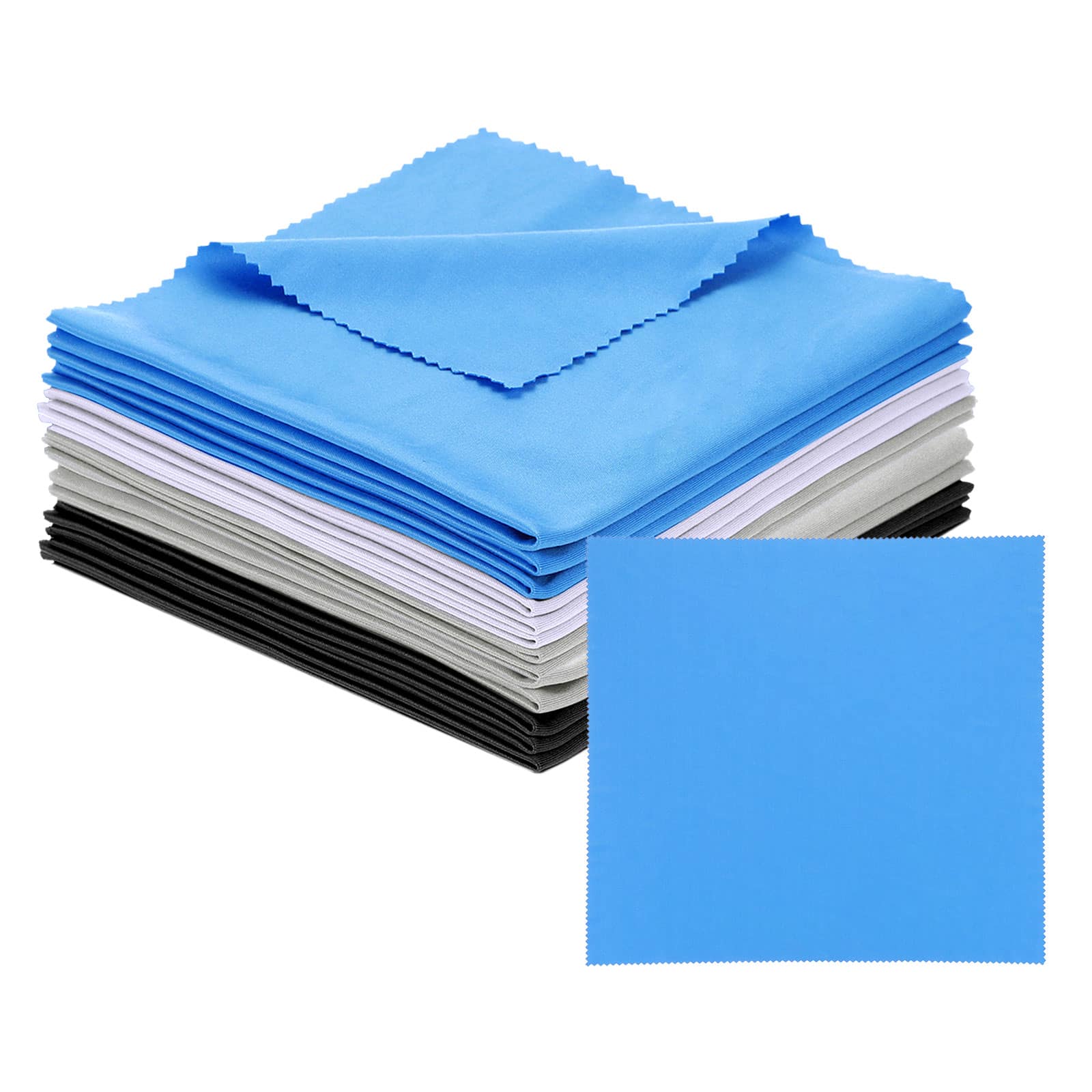 Unique Bargains - Eyeglass Microfiber Cleaning Cloth 12"x12", 12pcs Soft Wipe for Lens, Eyeglasses, Screens - 4 Colors