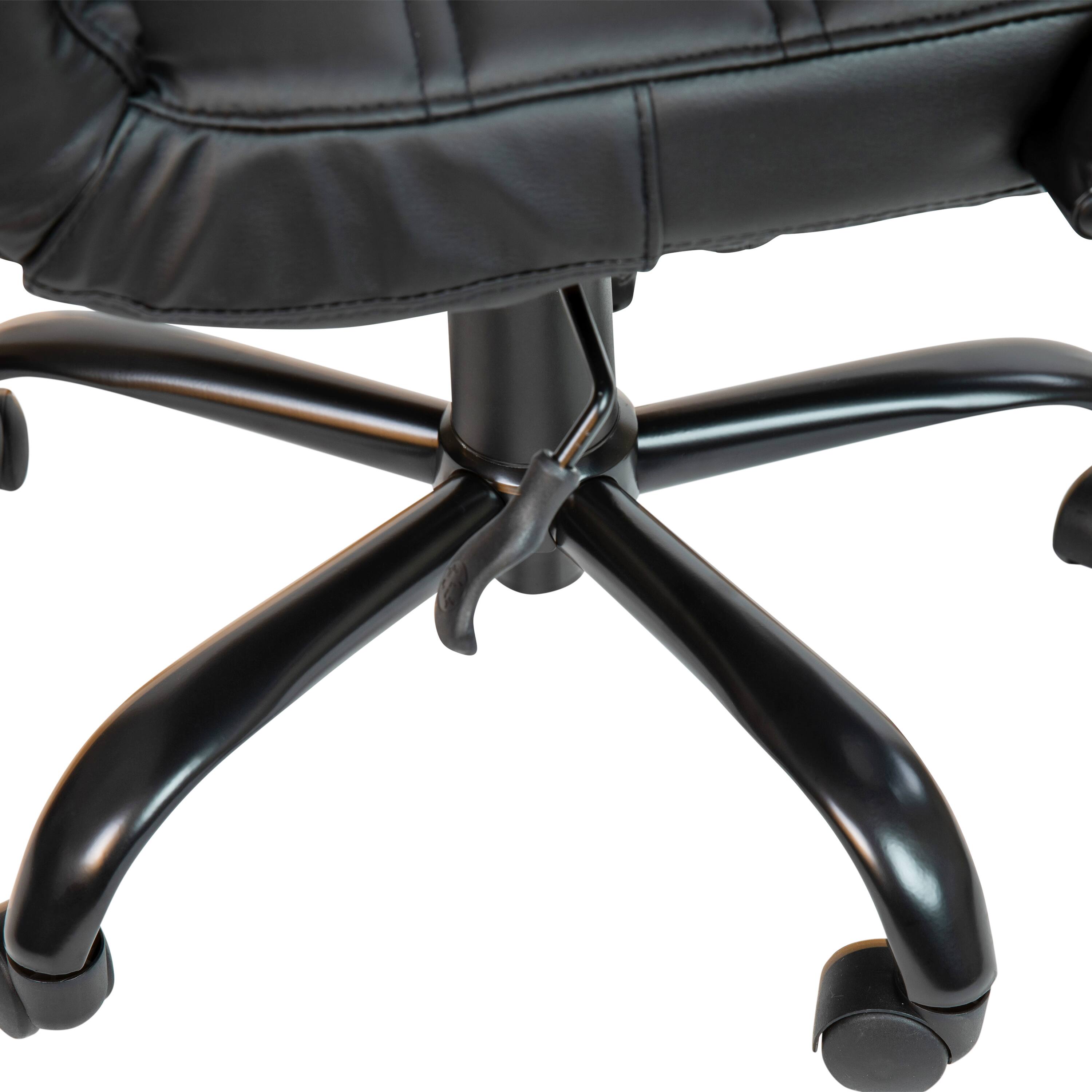 Alt View 10. Emma + Oliver - Mid-Back Executive Swivel Office Chair with Metal Frame and Arms - Black LeatherSoft/Black Frame.