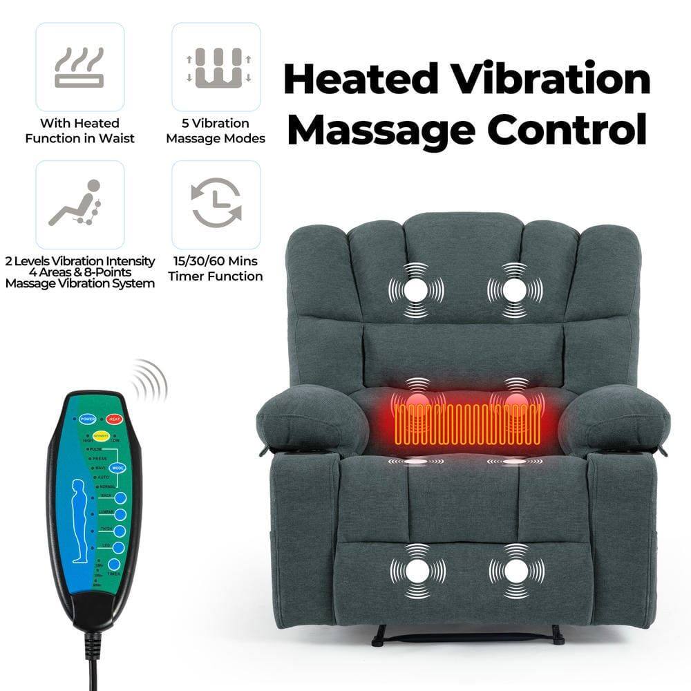 - With Heated Function in Waist
- 5 Vibration Massage Modes
- 2 Levels Vibration Intensity
- 4 Areas & 8-Points Massage Vibration System
- 15/30/60 Mins Timer Function
- Heated Vibration Massage Control