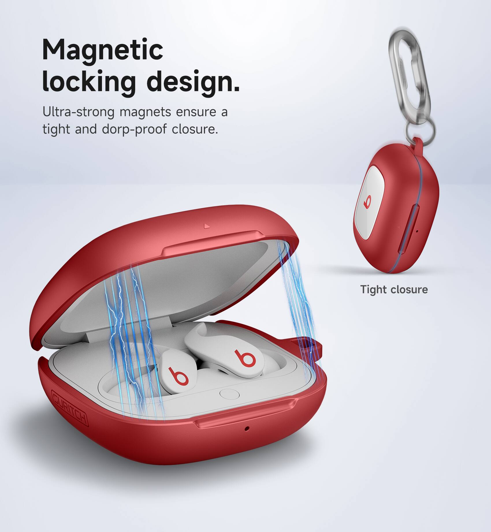 Magnetic locking design.  
Ultra-strong magnets ensure a tight and drop-proof closure.  
Tight closure