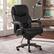 Angle. La-Z-Boy - Delano Big & Tall Bonded Leather Executive Chair - Jet Black/Gray Wood.