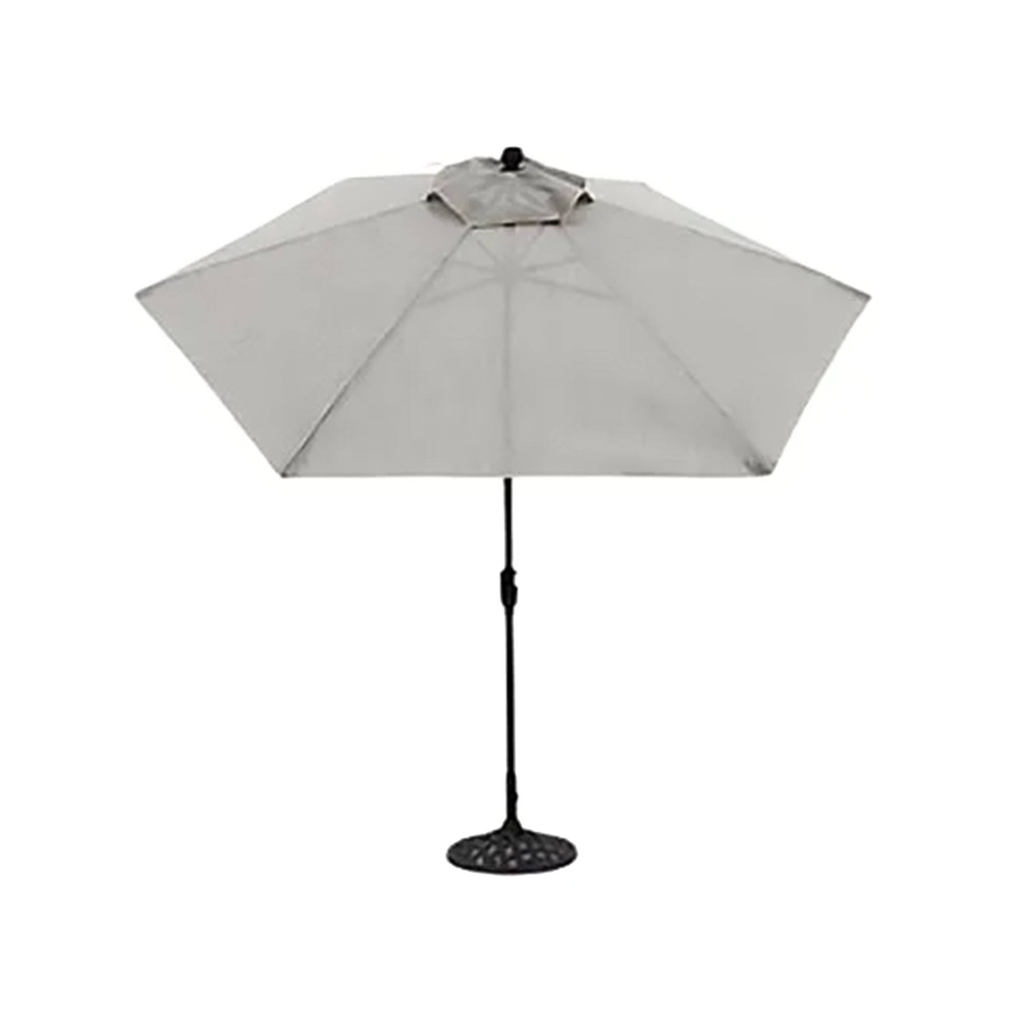 Front. Four Seasons Courtyard - Four Seasons Courtyard Palermo Market Patio Umbrella with Push Button Tilt, Gray - Gray.