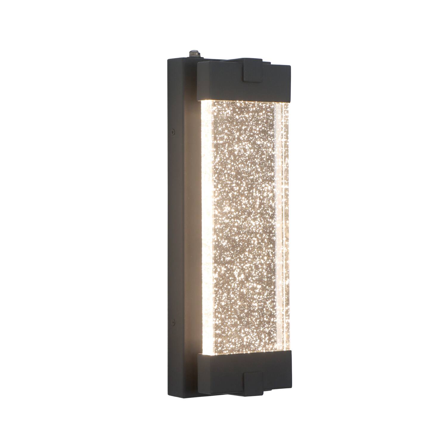 Alt View 6. Umeiluce - 14 inches Crystal LED Outdoor Wall Sconce 3000K Dimmable Dark to Dawn - Matte Black.