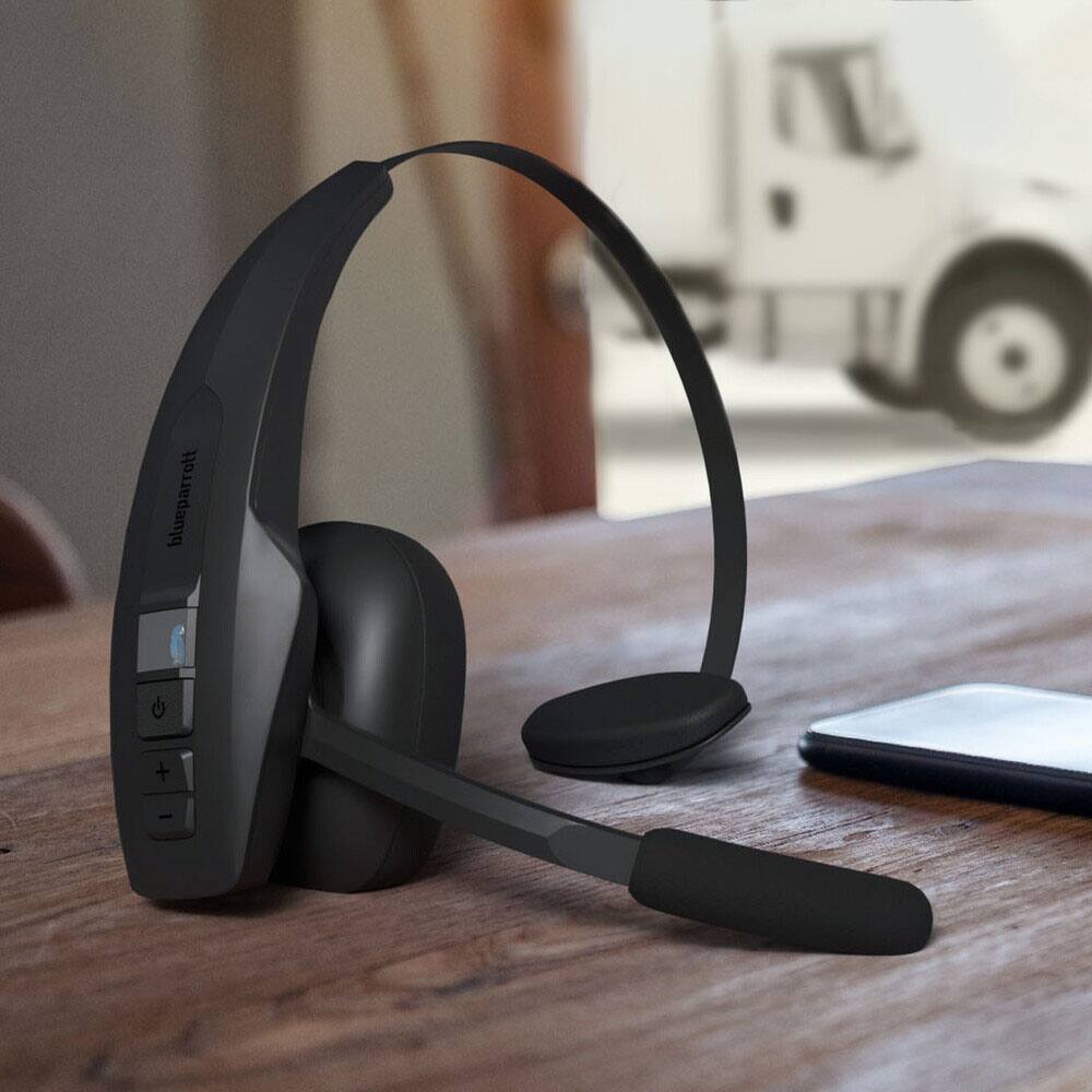 Alt View 7. BlueParrott - Pro B350 Wireless Bluetooth Mono Headset with 98% AI Voice Isolation Mics and Lightweight Headband - Black.