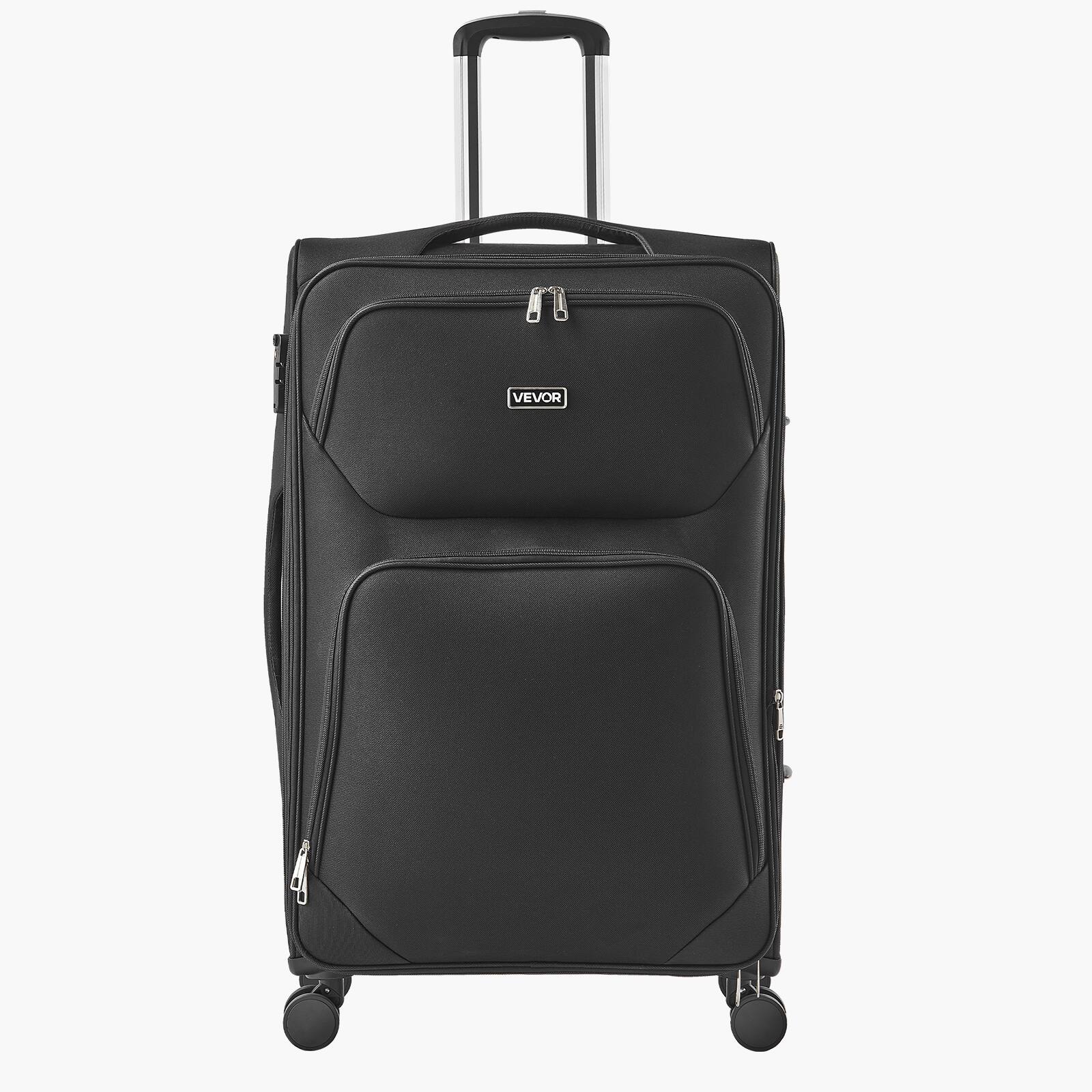 Alt View 5. VEVOR - Softside Expandable Luggage with Spinner Wheels, 28-Inch Softside Checked Large Luggage, Lightweight Checked Suitcase - Black.