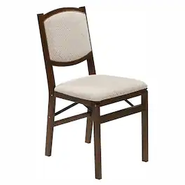 MECO - Stakmore Contemporary Upholstered Back Folding Dining Chair (2 Pack) - Fruitwood