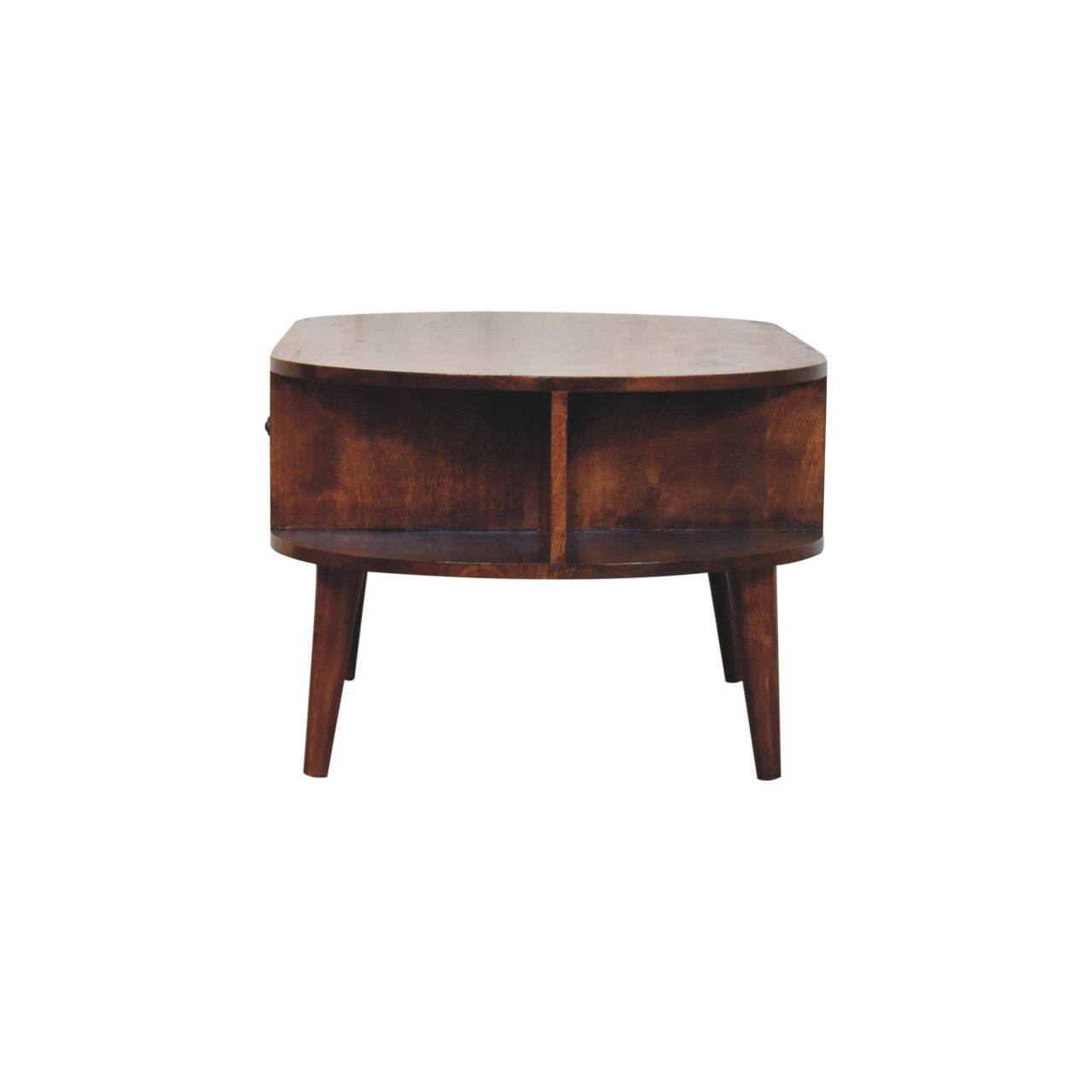 Alt View 6. Artisan Furniture - Artisan Furniture Solid Wood Chestnut Oval Coffee Table with 2 Drawer - Brown.
