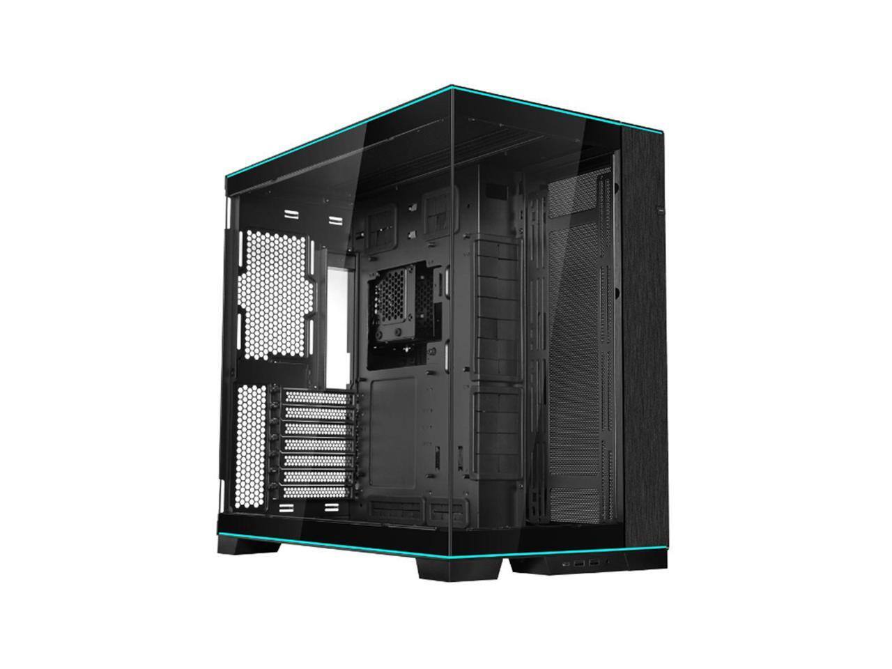 Alt View 8. Lian Li - LIAN LI O11 Dynamic EVO RGB  Black Aluminum / Steel / Tempered Glass ATX Mid Tower Computer Case----O11DERGBX - Black.