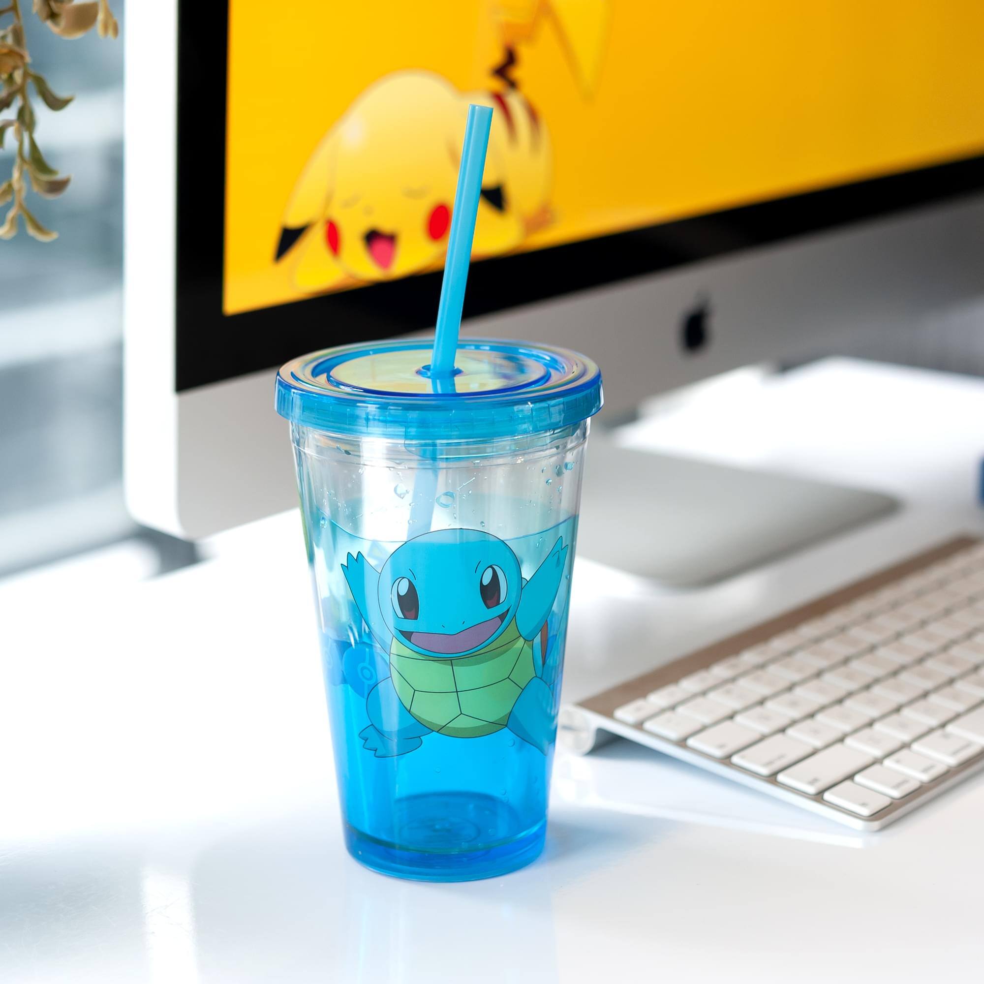 Alt View 4. Pokémon - Pokemon Carnival Cup With Glitter and Confetti Featuring Squirtle 16oz. - Blue.