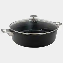 Swiss Diamond - CHD Nonstick Braiser with Glass Lid, 7.2 qt - Black