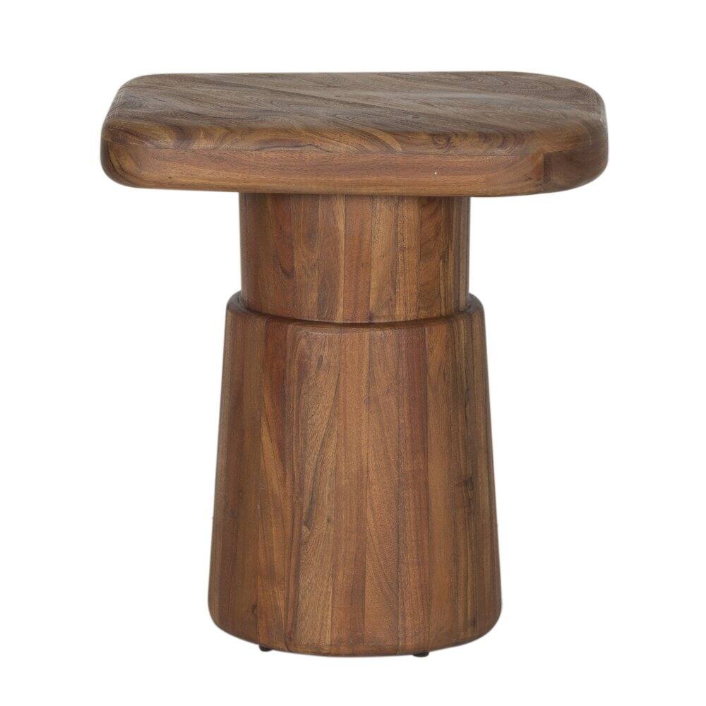 Left. Porter Designs - Ekta Solid Acacia Wood End Table - Brown.