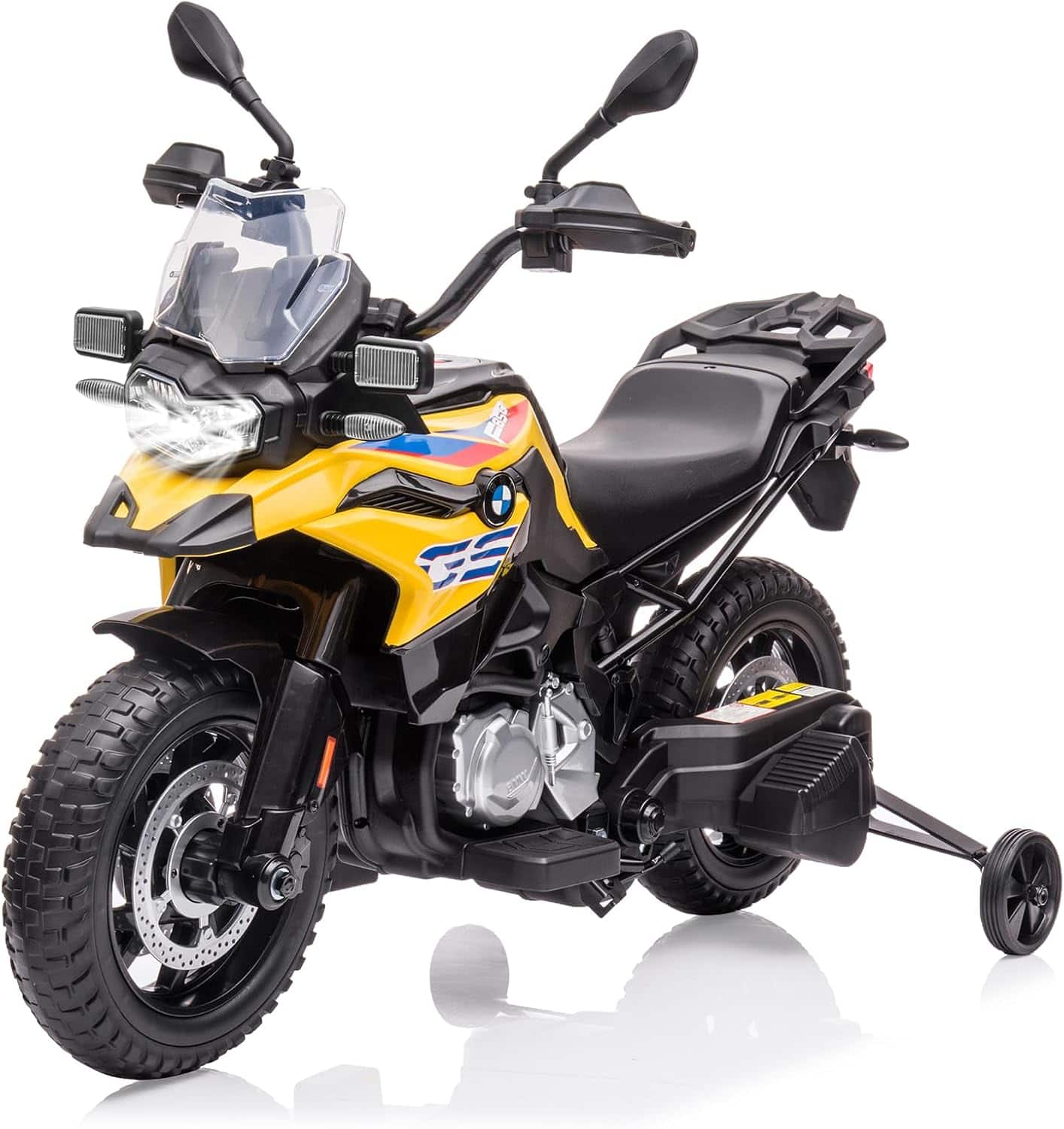 Electrodes Masters - Ride On Car, Licensed BMW Kids Motorcycle, Electric Car for Kids with 12V 7AH Battery, High/Low Speed, LED Headlights - Yellow