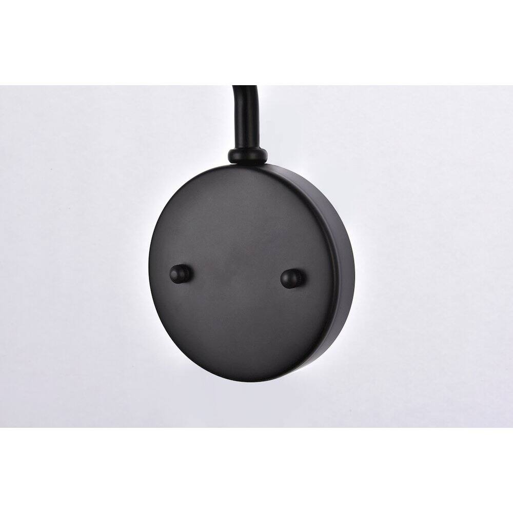 Alt View 1. Elegant Lighting - Cavoli 2 Lights Black Wall Sconce - Black And Clear.