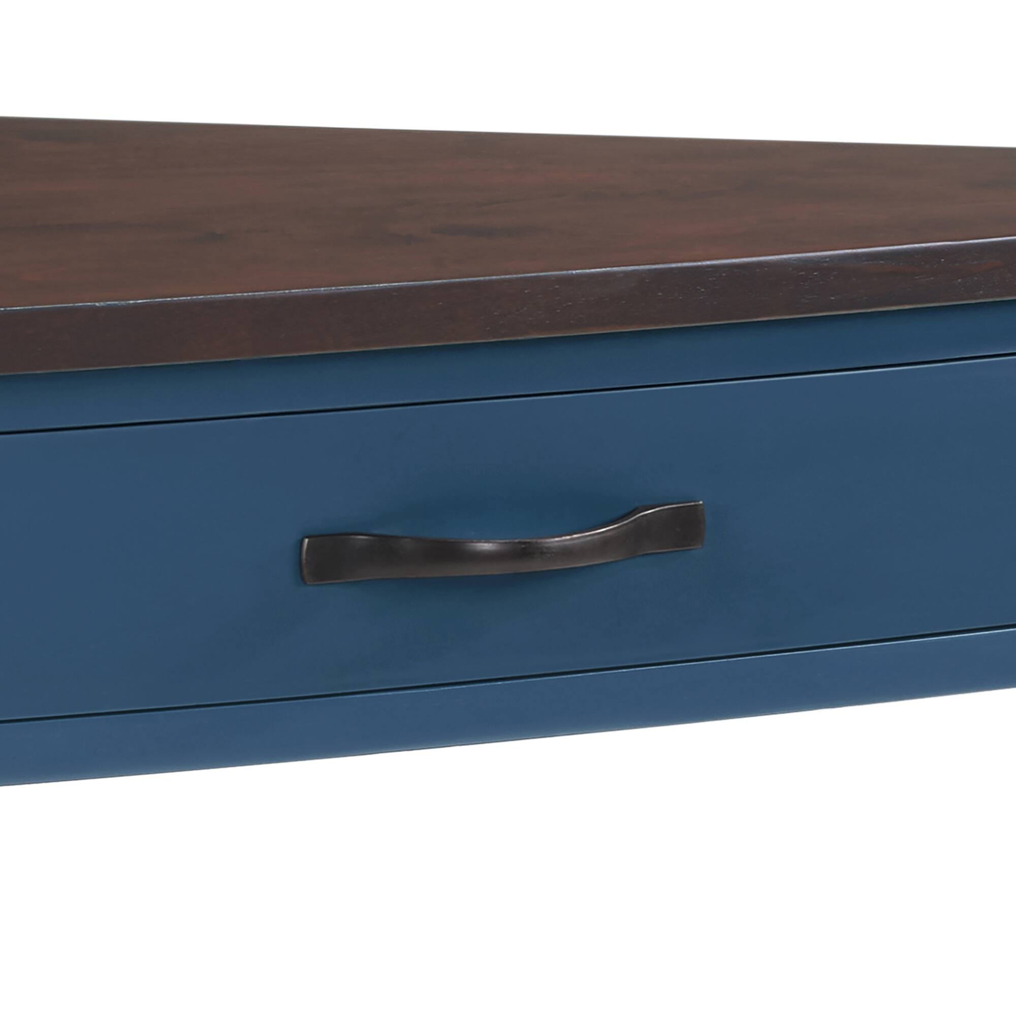 Alt View 9. GOODSILO - Compact Triangular Corner Table with Three Tiers for Space-Saving Storage and Display - Navy Blue.