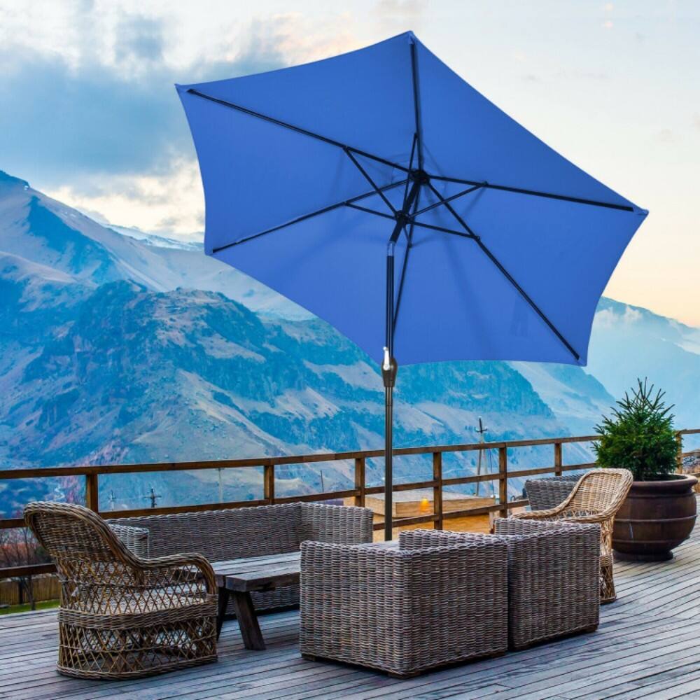 Alt View 2. Mondawe - 9 FT Outdoor Patio Market Umbrella Push Button Tilt Crank Lift - Blue.