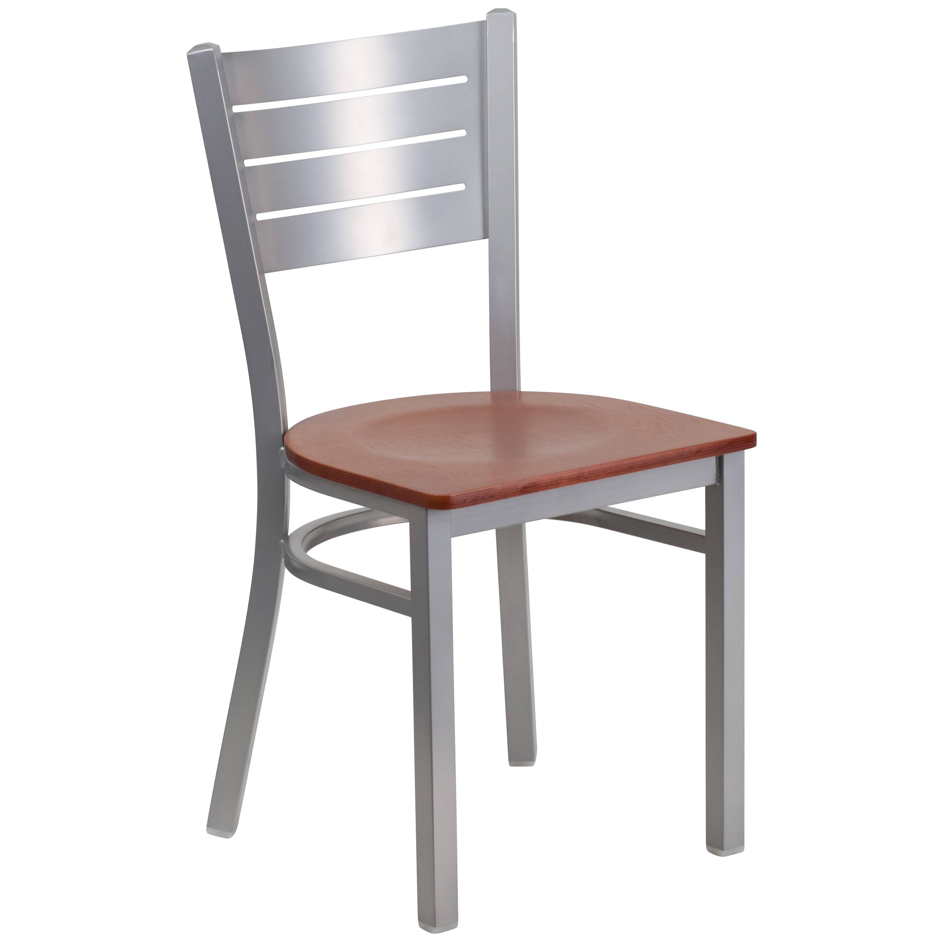 Cherry Wood Seat/Silver Frame