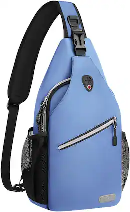 mosiso - Sling Backpack Multipurpose Crossbody Shoulder Bag Travel Hiking Daypack - Airy Blue