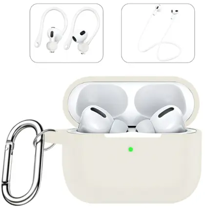 Front. SaharaCase - Case for Apple AirPods Pro 2 (2nd Generation 2022) - Glow White.