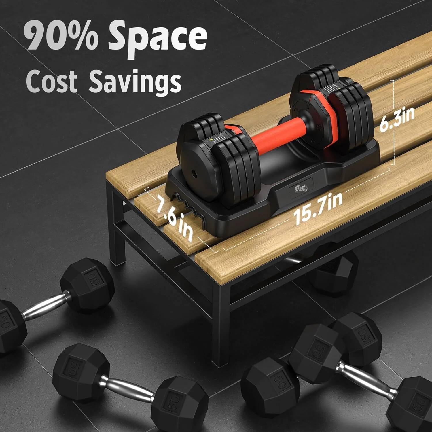 90% Space Cost Savings  
6.3in  
7.6in  
15.7in  
50  
50  
50  
50  
50  
50  
50