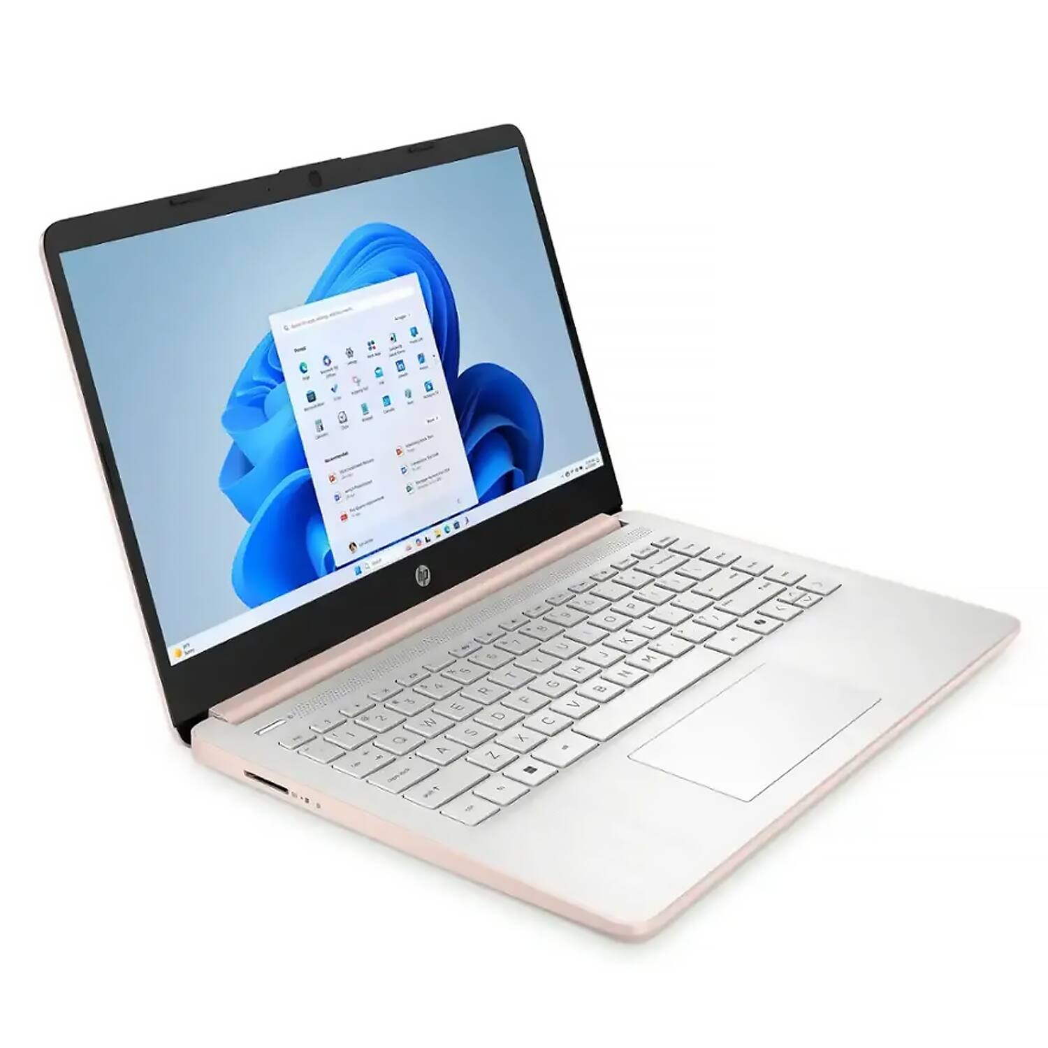 Alt View 1. HP - HP 14" HD Laptop - Intel N150 - 4GB RAM - 128GB UFS - Wi-Fi 6 - Windows 11 Pro - 1 Year Microsoft 365 - Pale Rose Gold - Pale Rose Gold.
