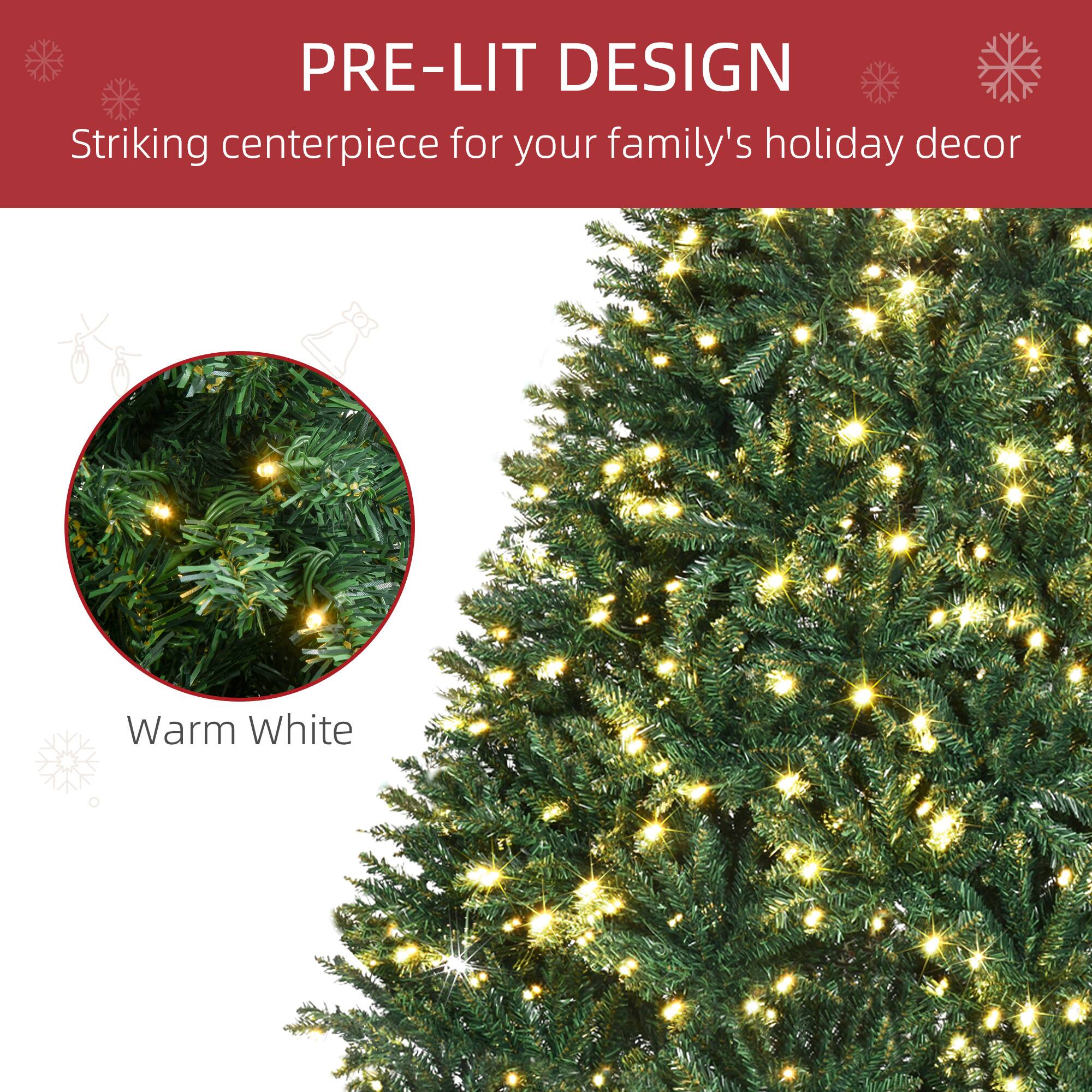 PRE-LIT DESIGN  
Striking centerpiece for your family's holiday decor  

Warm White