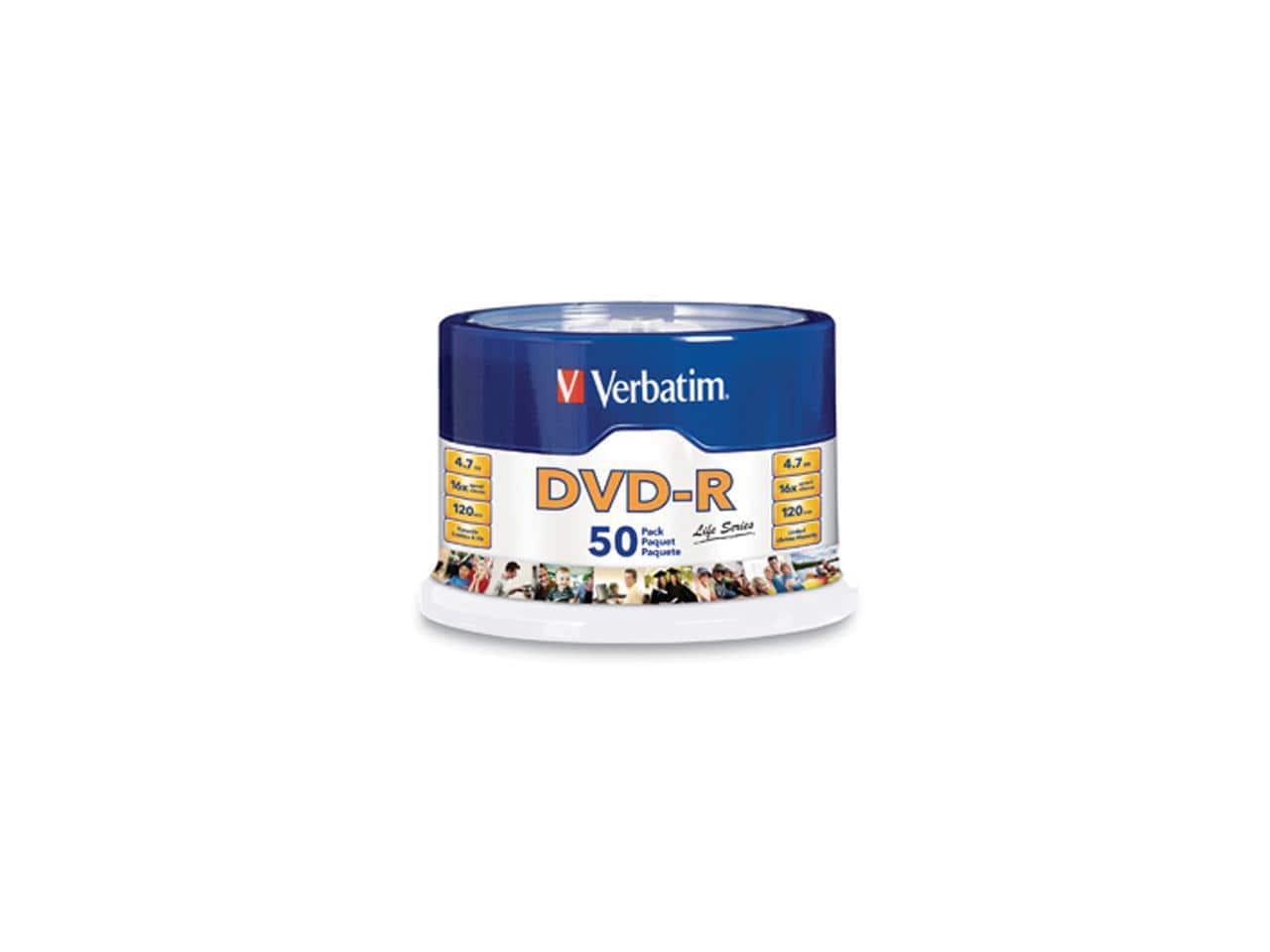 Verbatim 4.7 GB DVD-R 16x 120 min 50 Pack Life Series