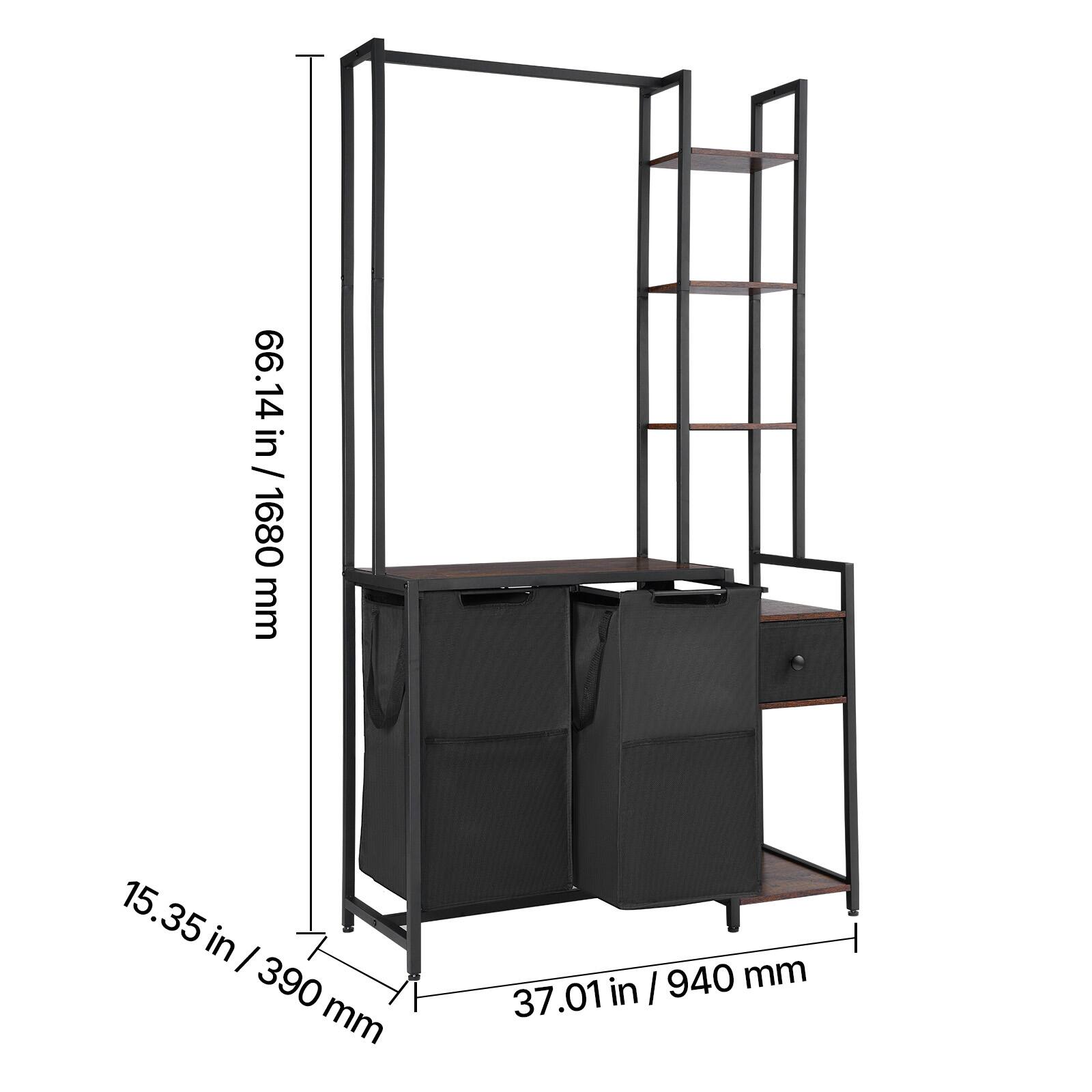 66.14 in / 1680 mm  
15.35 in / 390 mm  
37.01 in / 940 mm