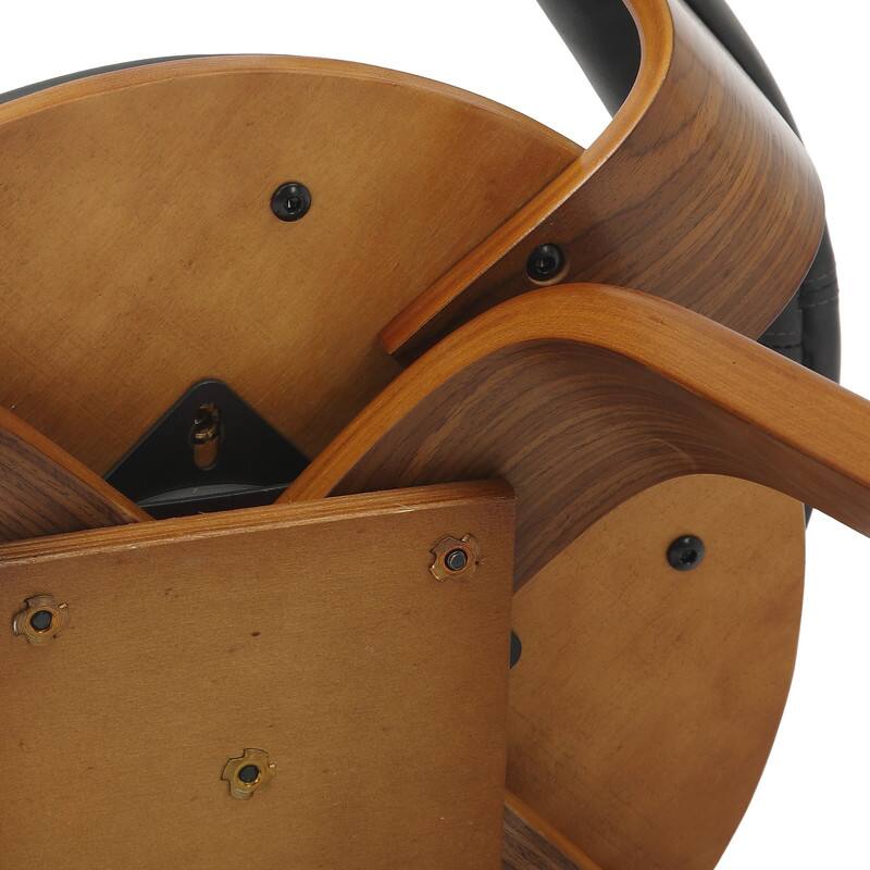 Alt View 9. LeisureMod - Brivo Modern Leather Upholstered Side Dining Chair with Open Back and Swivel for Home Living Room or Office - Black.