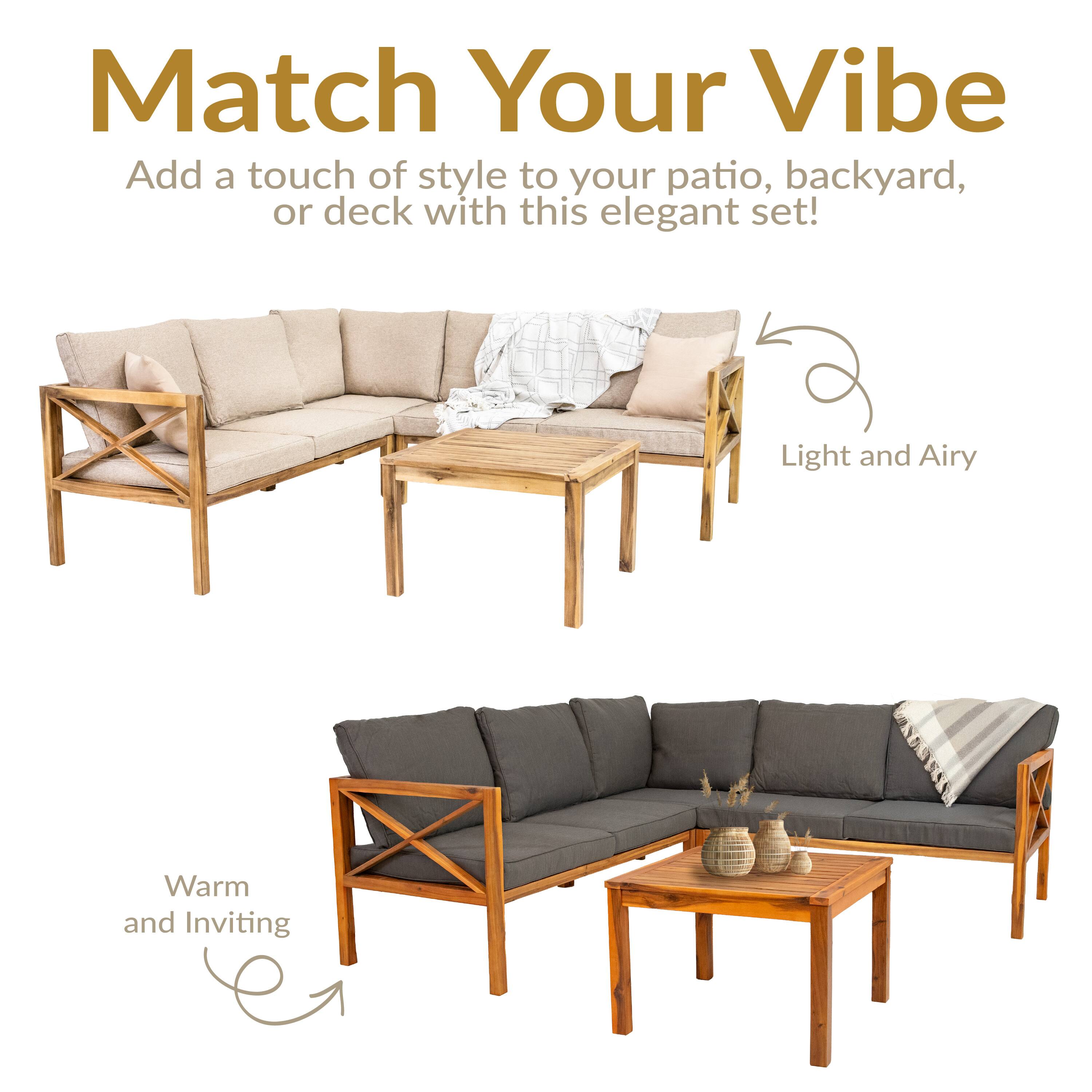 Match Your Vibe

Add a touch of style to your patio, backyard, or deck with this elegant set!

Light and Airy

Warm and Inviting