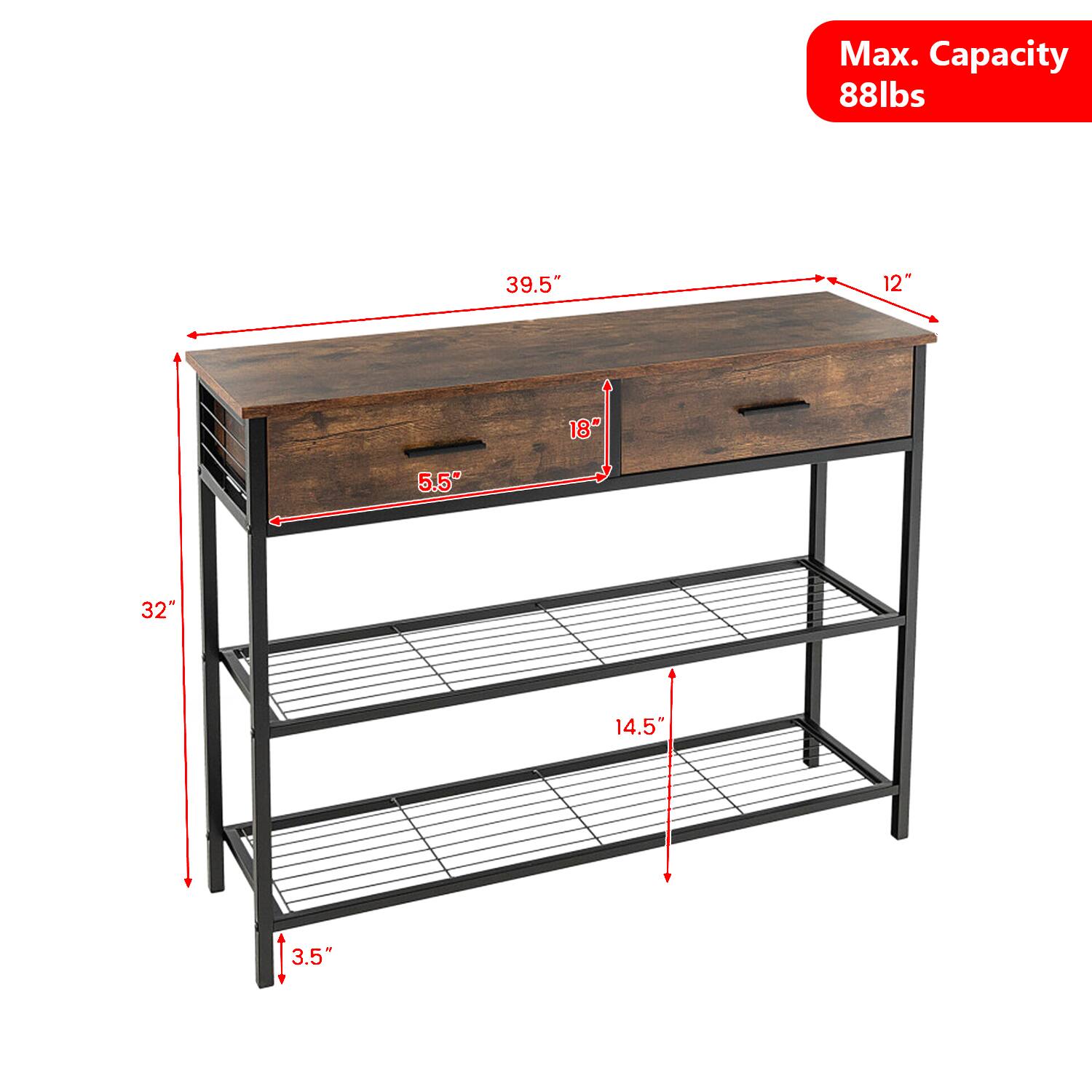 Max. Capacity 88lbs  
39.5"  
12"  
18"  
5.5"  
32"  
14.5"  
3.5"