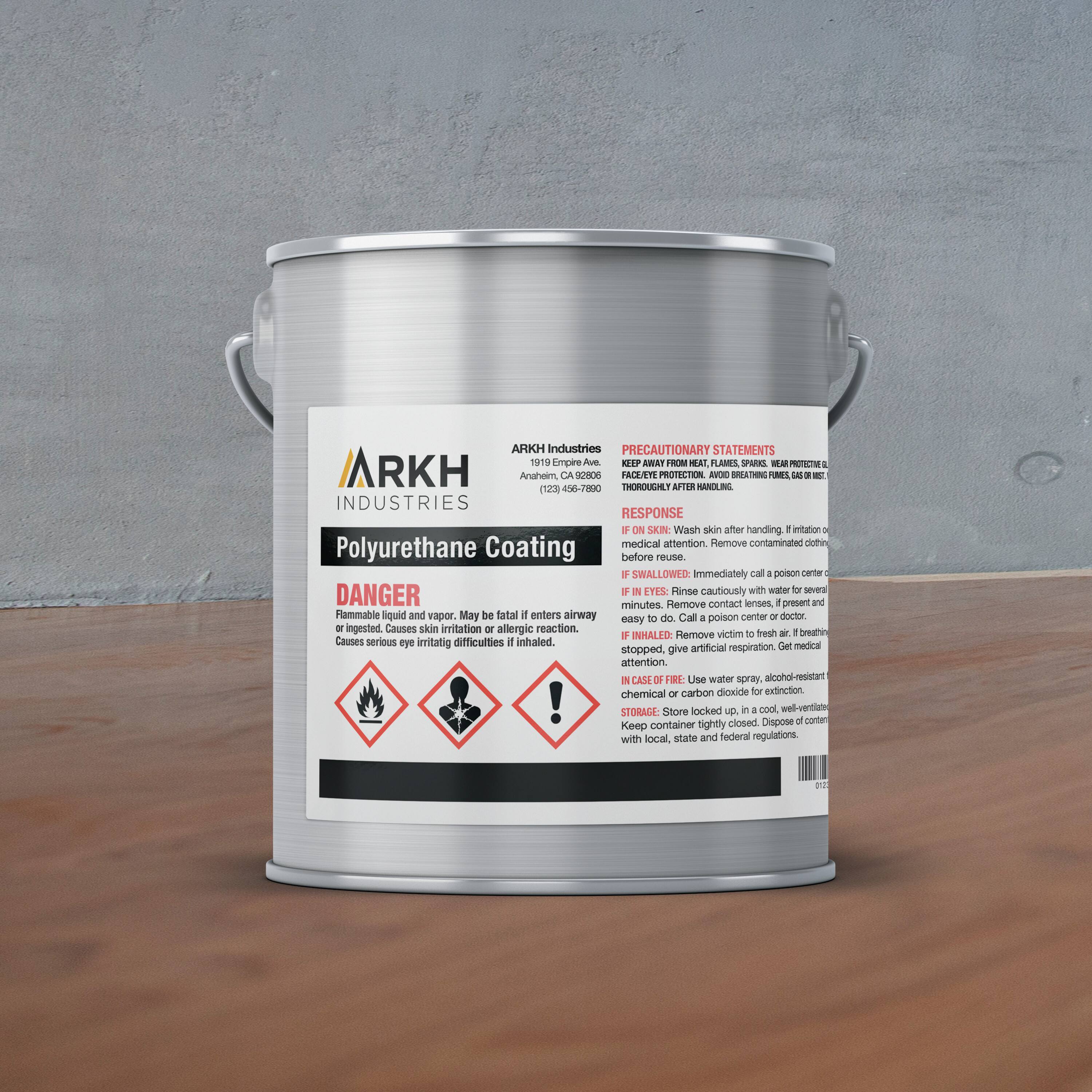 ARKH Industries  
PRECAUTIONARY STATEMENTS  

1919 Empire Ave  
Anahaim, CA  

KEEP AWAY FROM HEAT, FLAMES, SPARKS, NEAR INFRARED RADIATION & OPEN FLAMES.  

RESPONSE  
- Wash skin after handling. If irritation or medical attention. Remove contaminated clothing before reuse.  
- IF SWALLOWED: Immediately call a poison center.  
- IF IN EYES: Rinse cautiously with water for several minutes. Remove contact lenses if present and easy to do. Call a poison center or doctor.  
- IF INHALED: Remove victim to fresh air. If breathing is difficult, give artificial respiration. Get medical attention.  
- IN CASE OF FIRE: Use water spray, alcohol-resistant chemical or carbon dioxide for extinction.  
- STORAGE: Store locked up, in a cool, well-ventilated place. Keep container tightly closed. Dispose of contents and container in accordance with local, state and federal regulations.  

DANGER  
Flammable Liquid and Vapor. May be fatal if inhaled or ingested. Causes skin irritation or allergic reaction. Causes serious eye irritation.