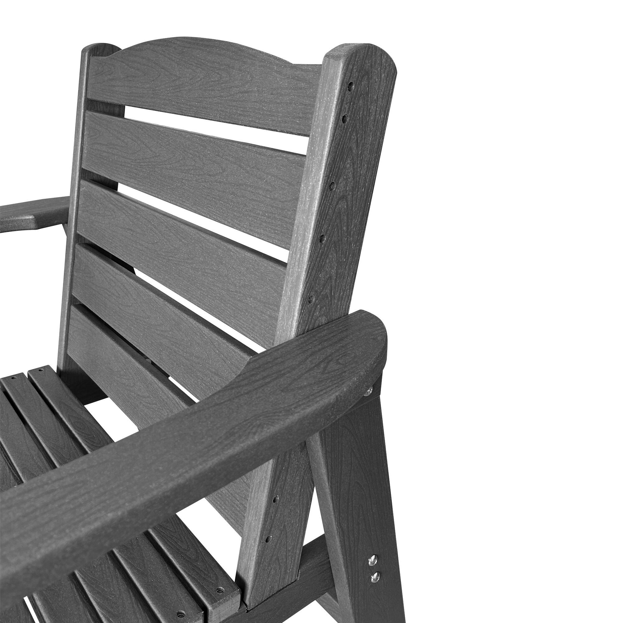 Alt View 10. Fortune Candy - Modern HDPE Patio Dining Set, 7-Piece Poly Lumber Table & Chairs with Umbrella Hole, Weather-Resistant for Yard & Lawn - Gray.