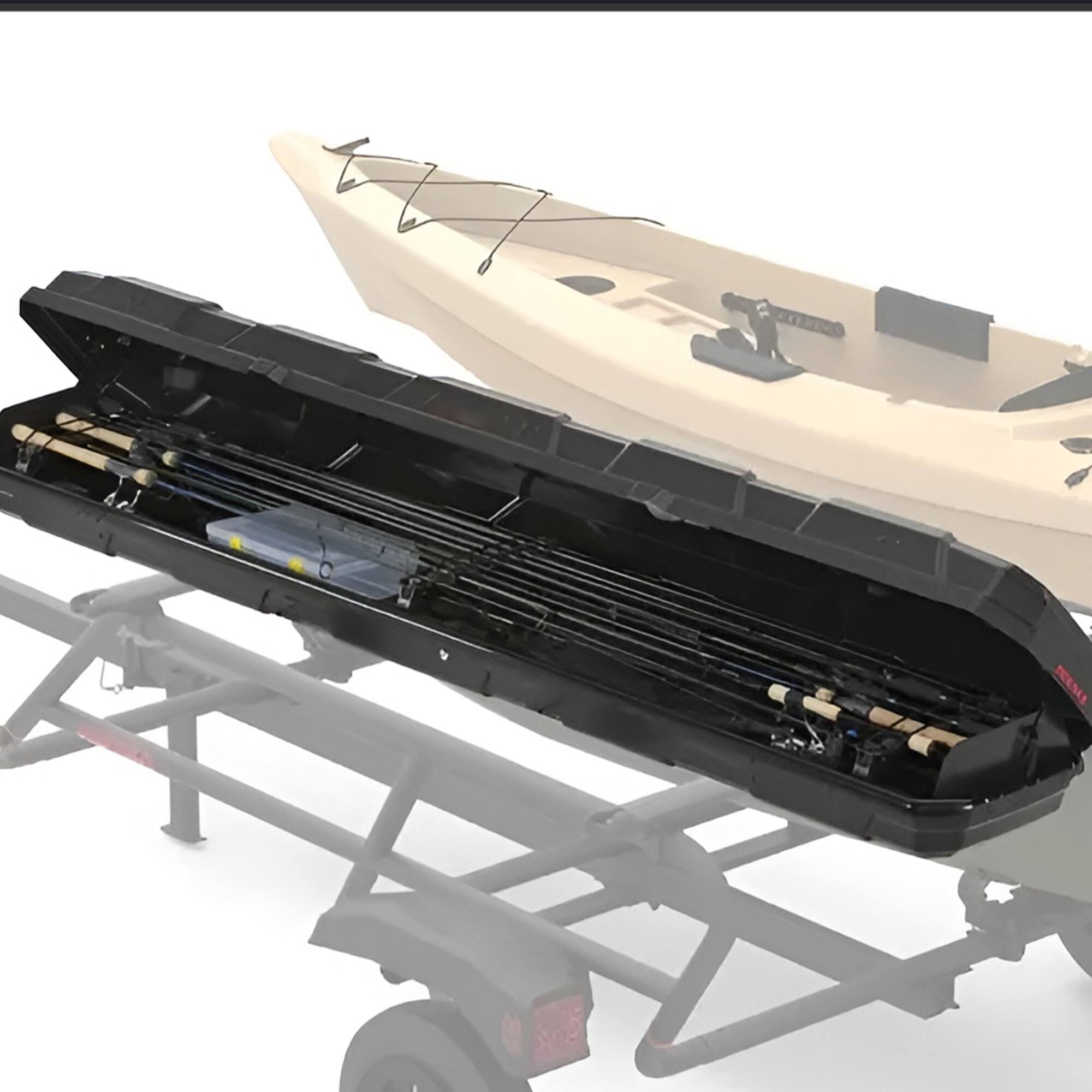 Alt View 8. Yakima - Yakima TopWater Enclosed Rooftop Fishing Rod Box Compatible w/ EasyRider Trailer - Black.