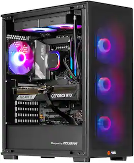 ADVANCED BATTLESTATIONS - ABS Stratos II Aqua Prebuilt Gaming PC Windows 11 Intel Core i9-14900KF RTX 5070 Ti 16GB DLSS 4 32GB DDR5 2TB SSD - Black
