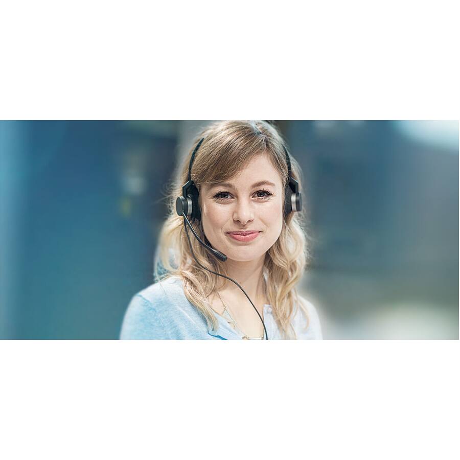 Alt View 4. Jabra - Jabra BIZ 2300 QD Duo - Stereo - Quick Disconnect - Wired - Over-the-head - Binaural - Supra-aural - Noise Cancelling - Red.