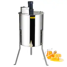 VEVOR - Electric Honey Extractor, 4/8 Frames Honey Spinner Extractor, Beekeeping Extraction, Apiary Centrifuge Equipment - Silver
