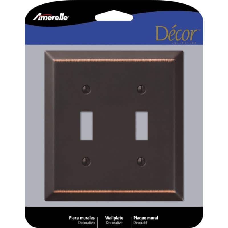 AMERELLE - Century Antique 2 gang Stamped Steel Toggle Wall Plate 1 pk - Bronze price history on PriceWatchPro
