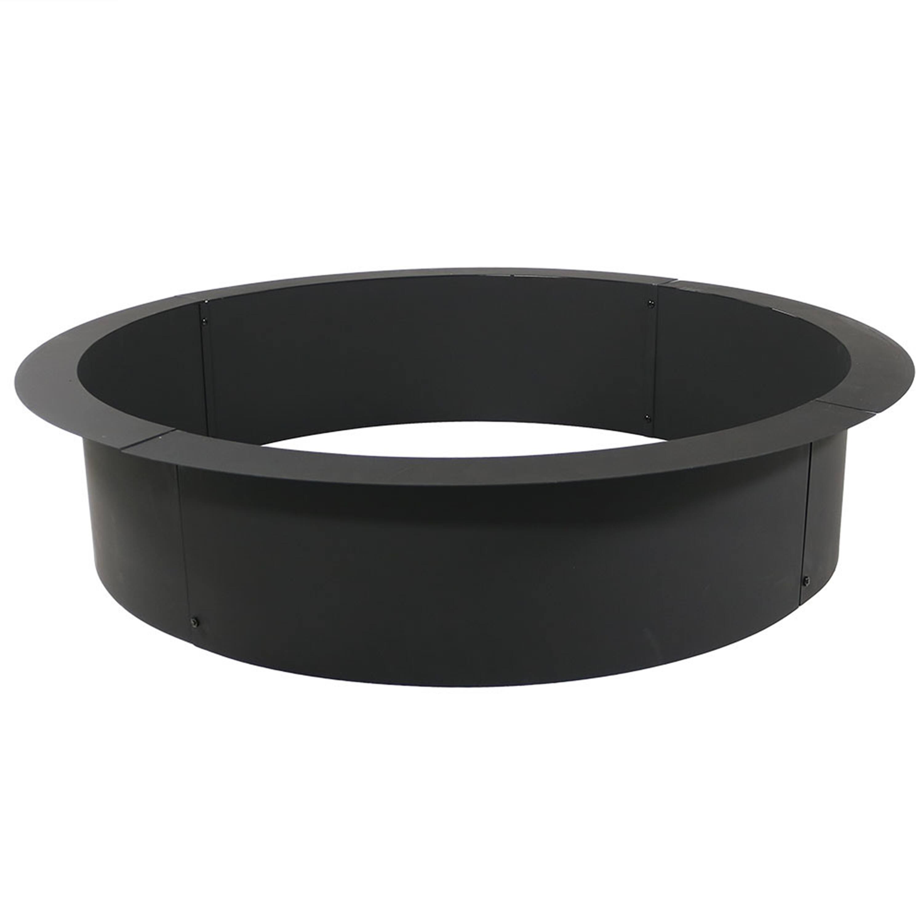Alt View 7. Sunnydaze - 36 in Heavy-Duty Steel Above/In-Ground Fire Pit Ring Insert - Black.