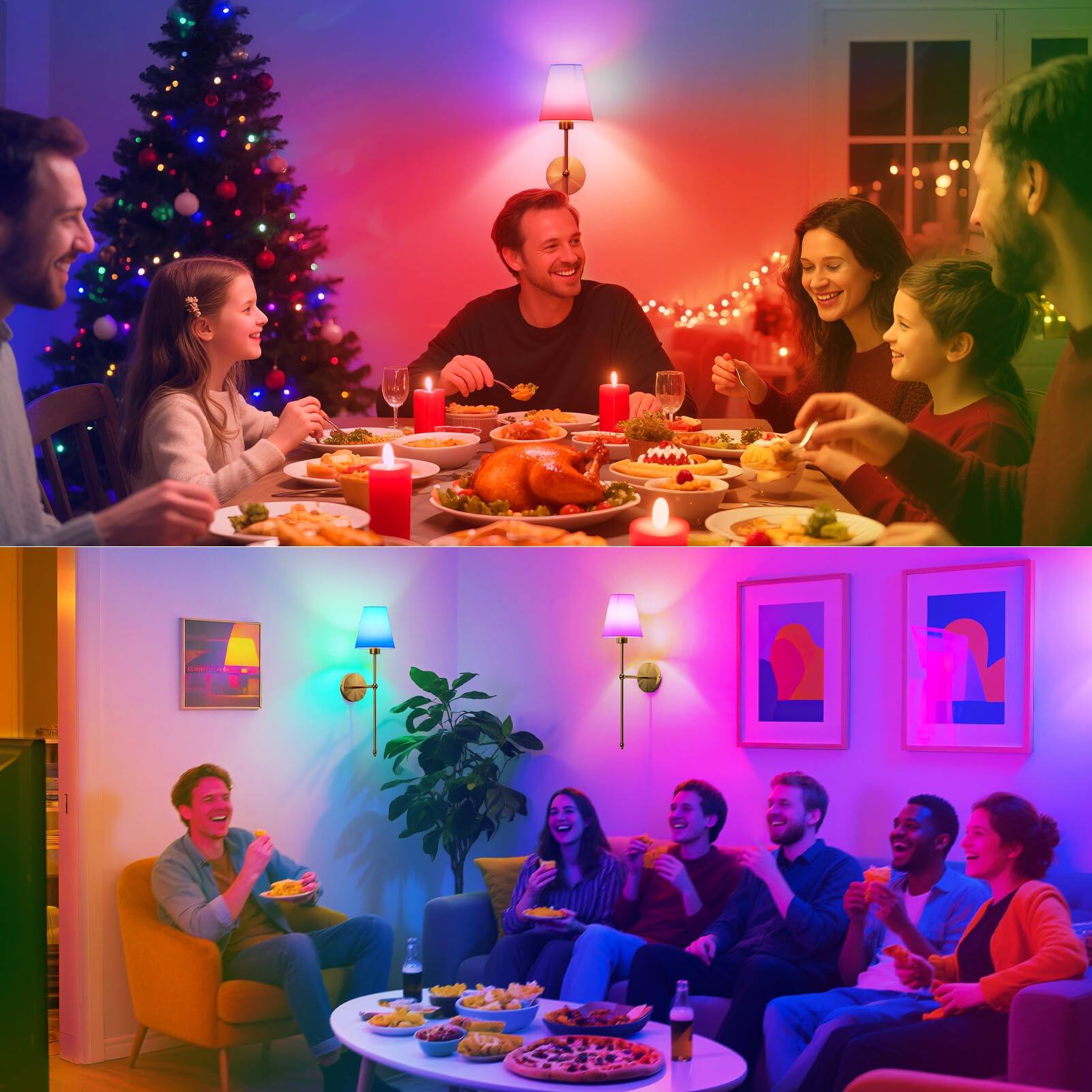 Alt View 5. HM 1810 - Operated Wall Sconces Set Of mah Rechargeable Wireless Lights With Remote Rgb Colors Light Temperatures M - 2Pack-24 in.