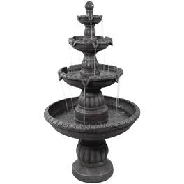 Sunnydaze - Mediterranean Resin Outdoor 4-Tier Water Fountain - Light Brown