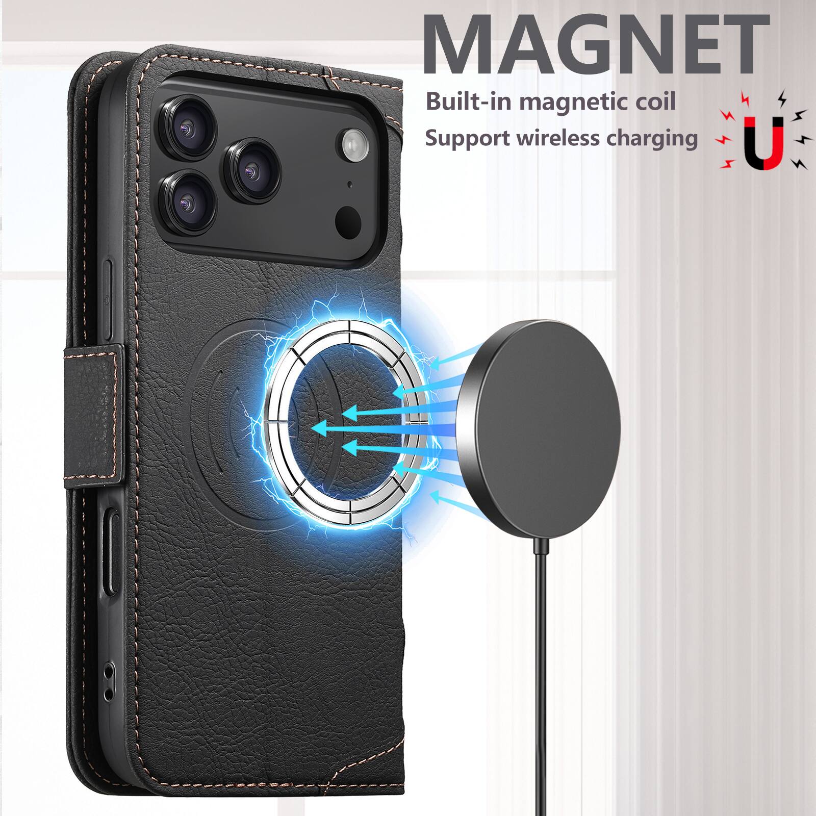 MAGNET  
Built-in magnetic coil  
Support wireless charging